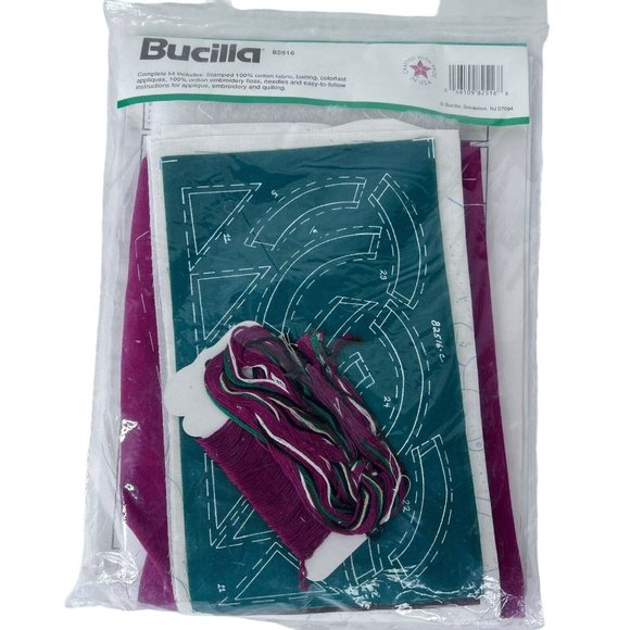 Bucilla Folk Art Bears Quilted Christmas Stocking Kit Appliqué 18” 82516 Teddy - Picture 4 of 4